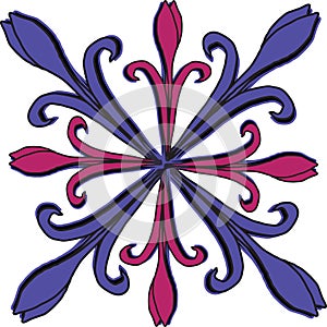 tulip blue and red design element