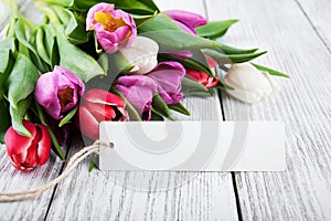 Tulip bouquet and blank card