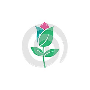 tulip flower icon, simple vector design color illustration