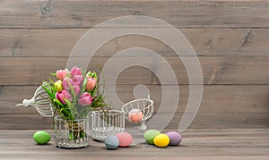 Tulipano fiori un colorato pasqua uova 