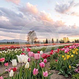 Tulip Flowers Garden in Spring photo
