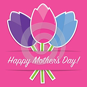 Tulip Mother`s Day card