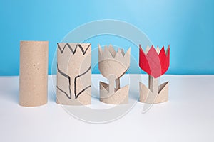 tulip paper craft, recycle concept