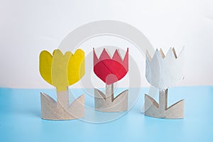 tulip paper craft, recycle concept