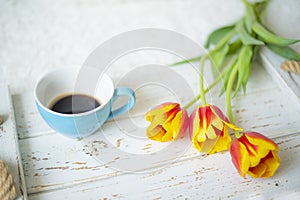 tulips and coffee.