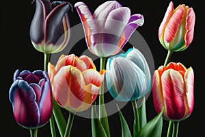 Tulips: These colorful and elegant flowers