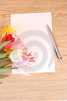 Tulips and paper