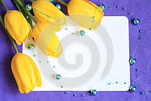 Tulips Romantic Card - Stock Photo