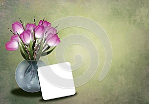 Tulips in a vase greetingcard