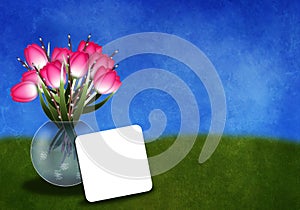 Tulips in a vase greetingcard