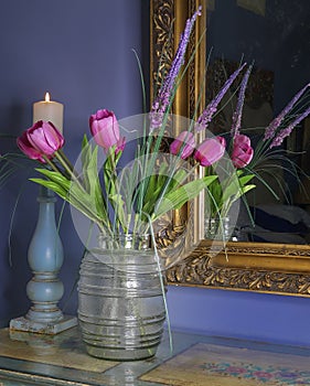 Tulips In A Vase. Isolated