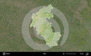 Tulle highlighted, France. OpenStreetMap Humanitarian photo