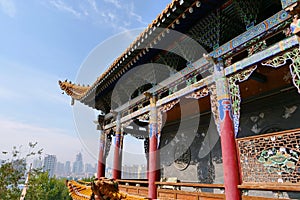 Tulou Temple of Beishan Mountain, Yongxing Temple in Xining Qinghai China