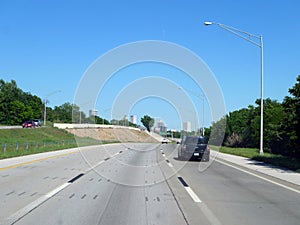 Tulsa downtown distant view from the highway