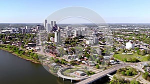 Tulsa, Drone View, Downtown, Arkansas River, Oklahoma