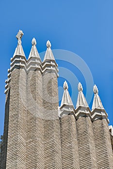 Finial Spires at Historic Parish of Christ the King Church in Tulsa, Oklahoma photo