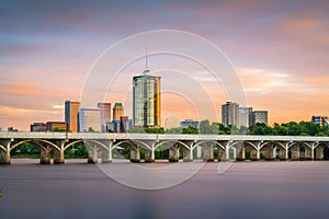 Tulsa, Oklahoma, USA downtown skyline on the Arkansas River photo