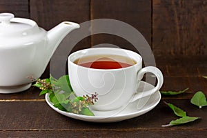 Tulsi or holy basil tea drink for healthy.