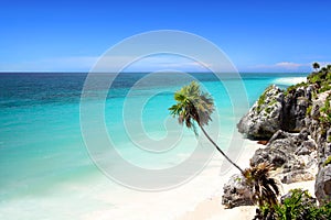 Tulum beach near Cancun, Mayan Riviera, Mexico photo
