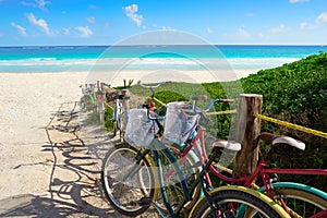 Tulum Caribbean beach bicycles Riviera Maya photo