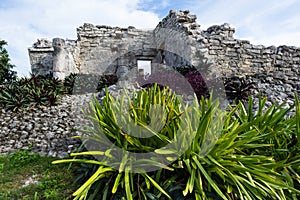 Tulum Mayan Ruins with the Casa De Las Columnas Building photo