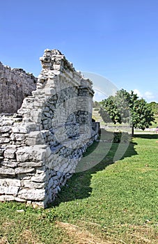 Tulum Mayan Ruins of Mexico over looking a rocky shore