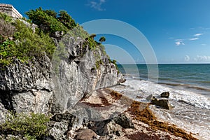 Tulum Mexico, Mayan ruins on top of the cliff