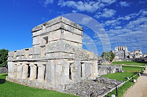 Tulum, the site of a pre Columbian Mayan walled city serving as a major port for Coba, in the Mexico state of Quintana Roo