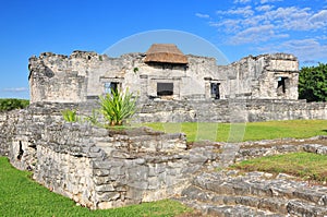 Tulum, the site of a pre Columbian Mayan walled city serving as a major port for Coba, in the Mexico state of Quintana Roo