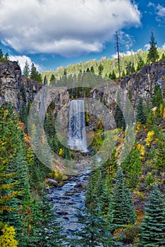 Tumalo Falls in Autumn by Bend, Oregon