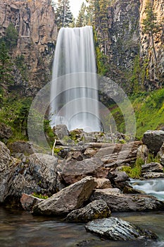 Tumalo Falls in Central Oregon Closeup