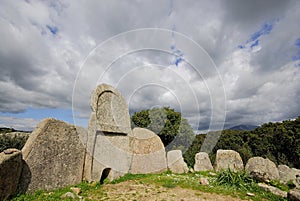 Tomba dei giganti de S'Ena e Thomes. Giant tomb close to Dorgali, Nuoro, Sardinia, Italy photo