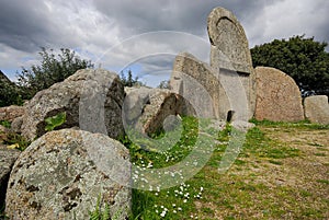 Tomba dei giganti de S'Ena e Thomes. Giant tomb close to Dorgali, Nuoro, Sardinia, Italy photo