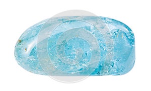 tumbled Aquamarine (blue Beryl) gem isolated