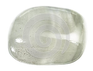 tumbled colorless banded calcite mineral cutout
