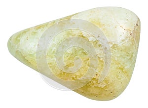 Tumbled Datolite stone isolated