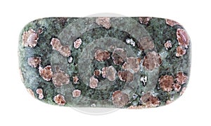 tumbled eclogite gem stone on white photo