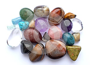 Tumbled gems of various colors
