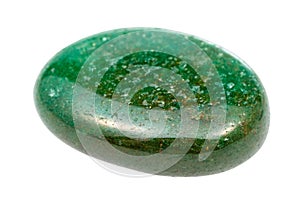 tumbled green Aventurine gem isolated photo