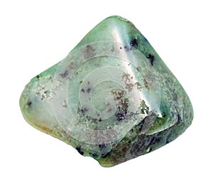 Tumbled Grossular green garnet gem isolated