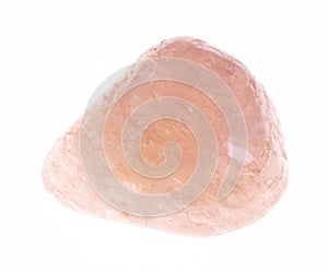 tumbled morganite ( pink beryl) gem stone on white