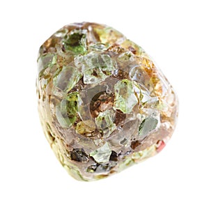 tumbled Peridot ( olivine) crystals in stone