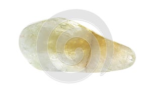 tumbled Prasiolite (vermarine) gem stone on white