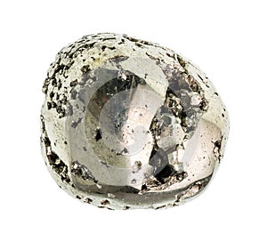 Tumbled pyrite iron pyrite gemstone cutout