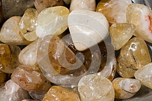 Tumbled scitrine gem stone as mineral rock