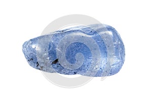 tumbled tanzanite crystal isolated on white