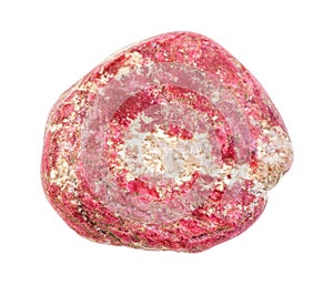 tumbled Thulite (pink Zoisite) gemstone isolated photo