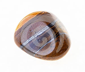 tumbled tiger's eye (tiger-eye) gem stone on white