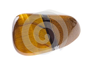 tumbled tiger's eye (tiger-eye) gemstone on white