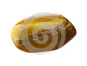 tumbled tiger's eye (tiger-eye) stone on white